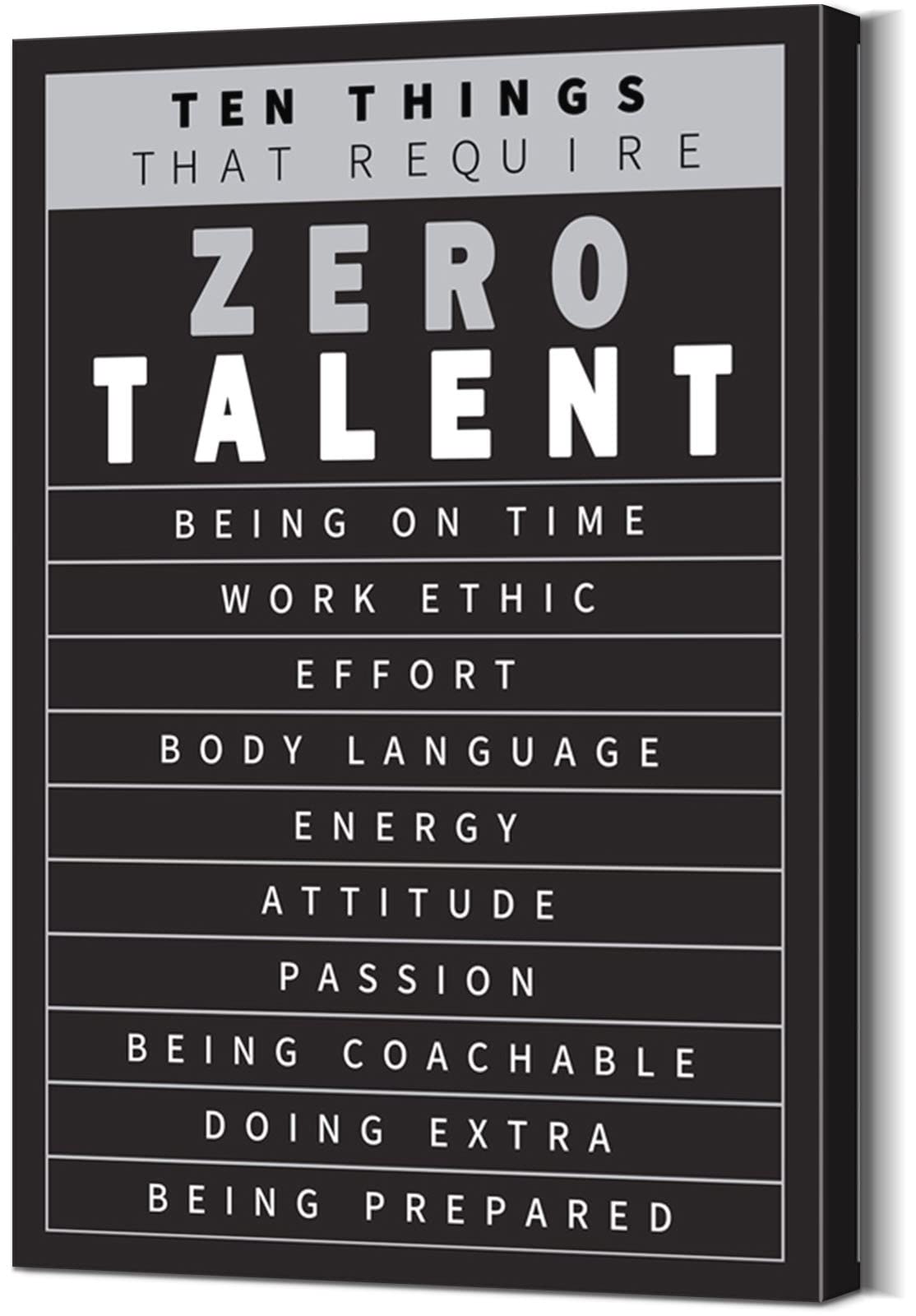 Inspirational Wall Art 10 Things that Require Zero Talent Motivational Wall Art Inspirational Wall Decor Quotes Wall Decor Office Wall Art Motivational Canvas for Office Decor (16''Wx24''H) - FocusAid Essentials: Empowering ADHD Living