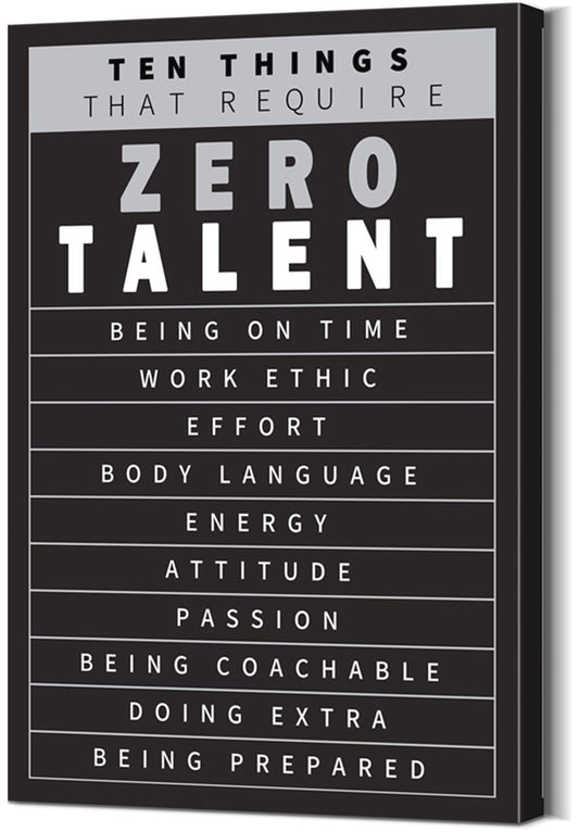 Inspirational Wall Art 10 Things that Require Zero Talent Motivational Wall Art Inspirational Wall Decor Quotes Wall Decor Office Wall Art Motivational Canvas for Office Decor (16''Wx24''H) - FocusAid Essentials: Empowering ADHD Living