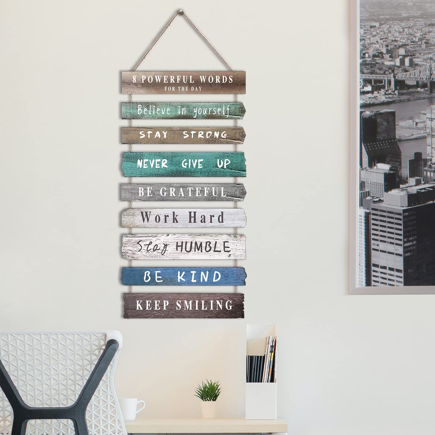 Inspirational Wall Art Decor for Office, Wooden Rustic Hanging Motivational Wall Art Decoration Sign, Inspiring Positive Quotes Wall Art for Home Living Room Bedroom Bathroom Classroom Gym 12"x24" - FocusAid Essentials: Empowering ADHD Living