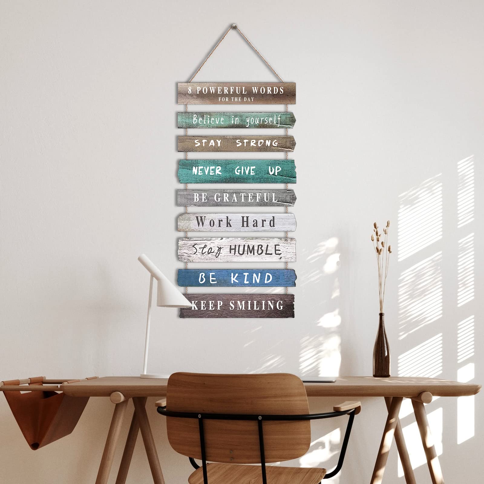 Inspirational Wall Art Decor for Office, Wooden Rustic Hanging Motivational Wall Art Decoration Sign, Inspiring Positive Quotes Wall Art for Home Living Room Bedroom Bathroom Classroom Gym 12"x24" - FocusAid Essentials: Empowering ADHD Living