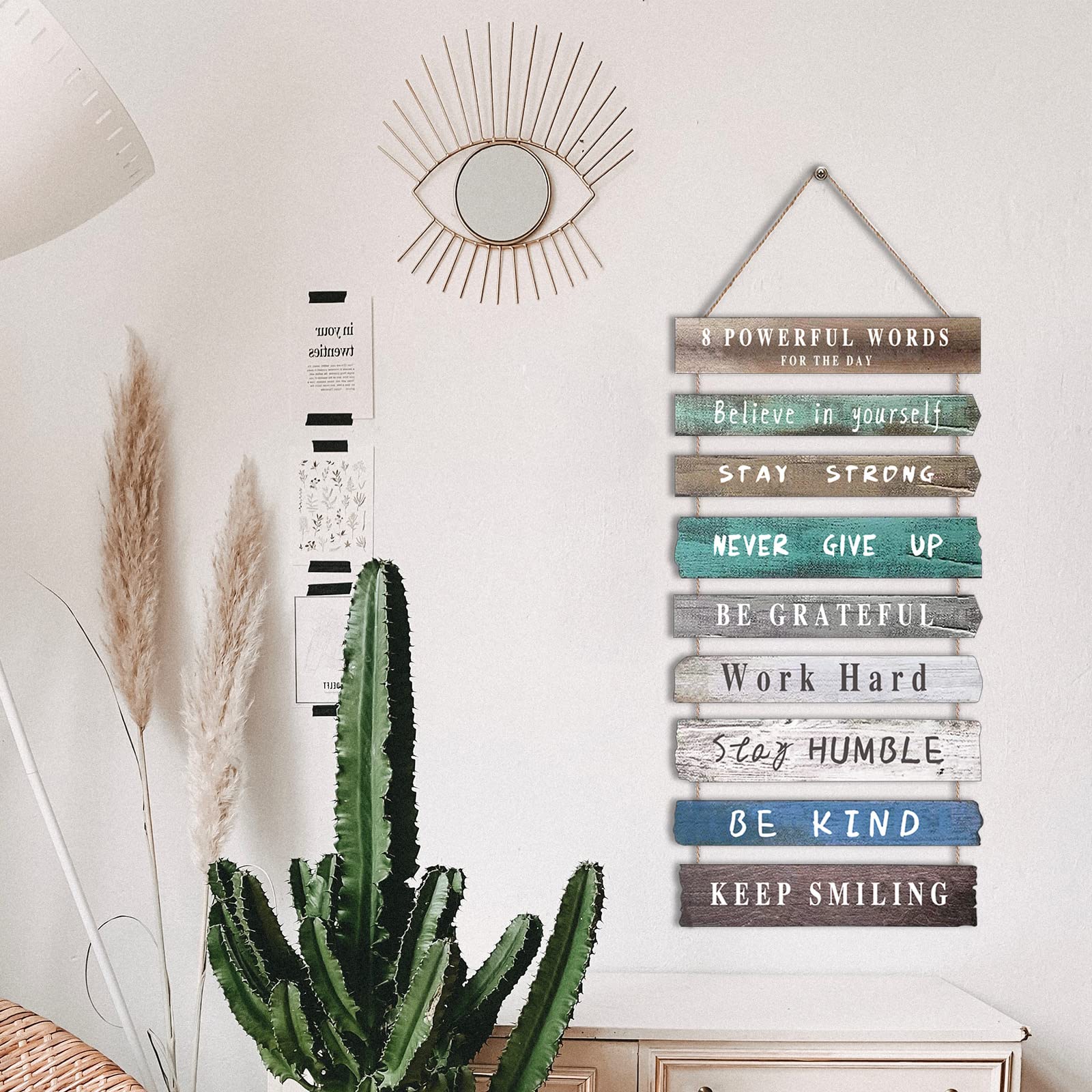 Inspirational Wall Art Decor for Office, Wooden Rustic Hanging Motivational Wall Art Decoration Sign, Inspiring Positive Quotes Wall Art for Home Living Room Bedroom Bathroom Classroom Gym 12"x24" - FocusAid Essentials: Empowering ADHD Living