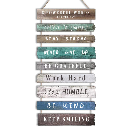 Inspirational Wall Art Decor for Office, Wooden Rustic Hanging Motivational Wall Art Decoration Sign, Inspiring Positive Quotes Wall Art for Home Living Room Bedroom Bathroom Classroom Gym 12"x24" - FocusAid Essentials: Empowering ADHD Living