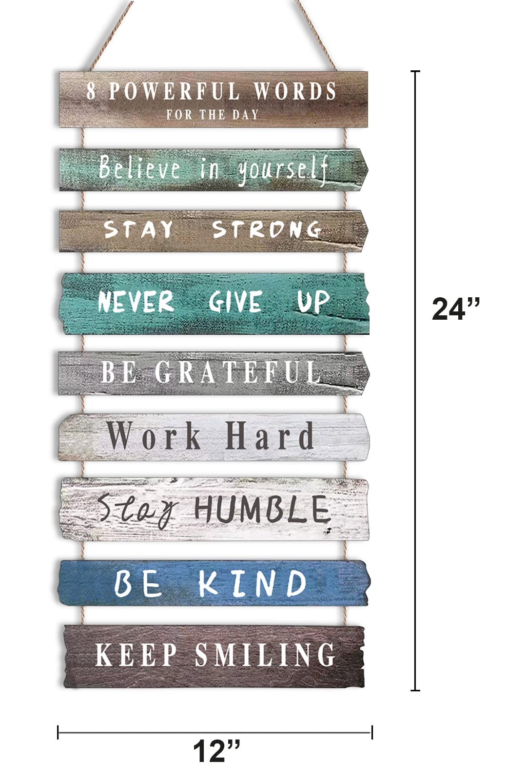 Inspirational Wall Art Decor for Office, Wooden Rustic Hanging Motivational Wall Art Decoration Sign, Inspiring Positive Quotes Wall Art for Home Living Room Bedroom Bathroom Classroom Gym 12"x24" - FocusAid Essentials: Empowering ADHD Living