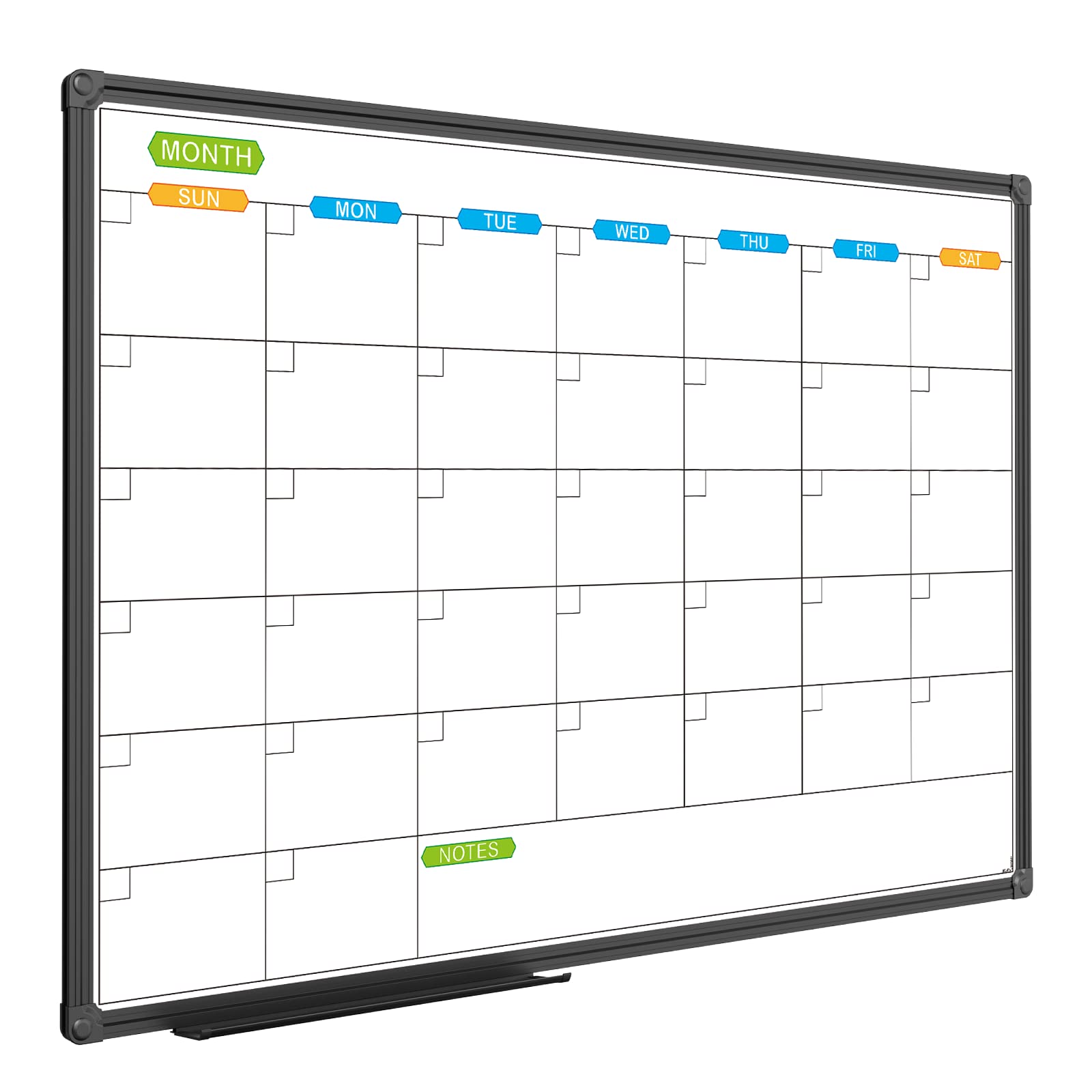 JILoffice Dry Erase Calendar Whiteboard - Magnetic White Board Calendar Monthly 36 X 24 Inch, Black Aluminum Frame Wall Mounted Board for Office Home and School - FocusAid Essentials: Empowering ADHD Living