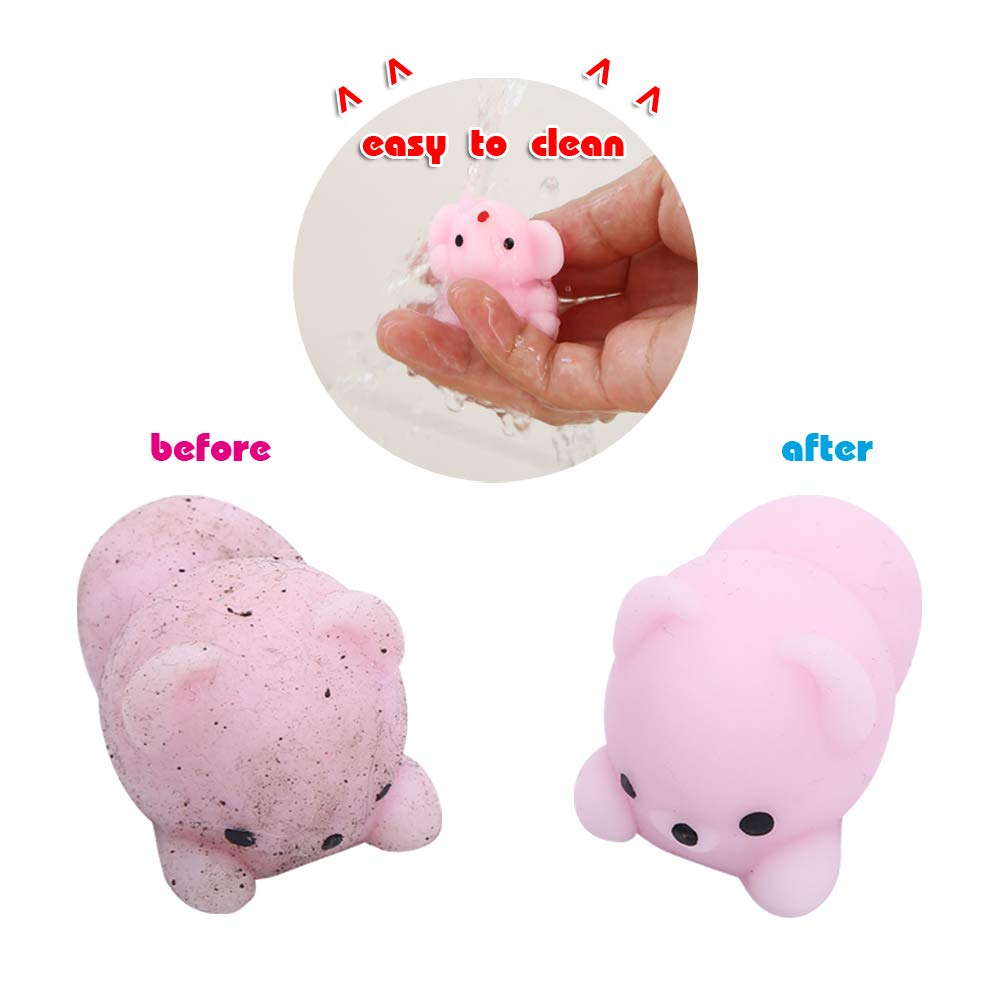 KINGYAO Squishies Squishy Toy 24pcs Party Favors for Kids Mochi Squishy Toy moji Kids Mini Kawaii squishies Mochi Stress Reliever Anxiety Toys Easter Basket Stuffers fillers with Storage Box - FocusAid Essentials: Empowering ADHD Living