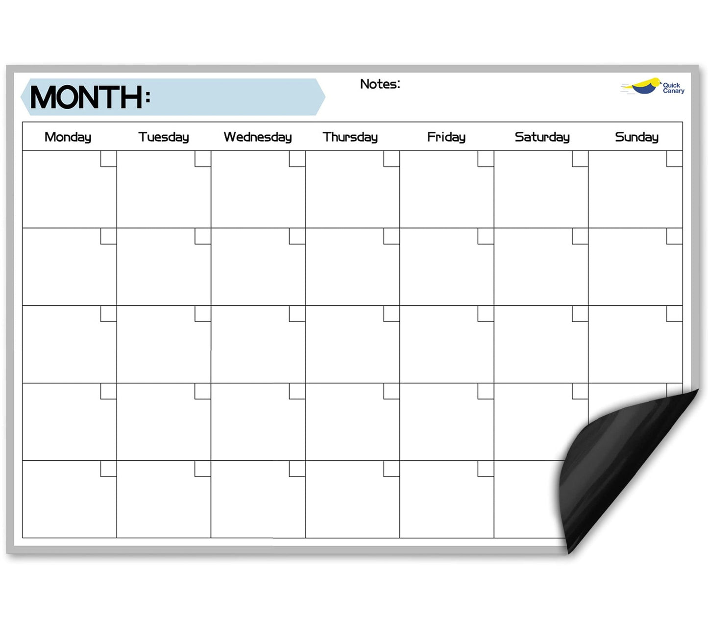 Magnetic Dry Erase Calendar for Refrigerator Starting from Monday - 17x12” Monthly Calendar Whiteboard for Fridge - No Stains or Ghosts - White Board Planner - 4 Dry Erase Markers and Large Eraser - FocusAid Essentials: Empowering ADHD Living