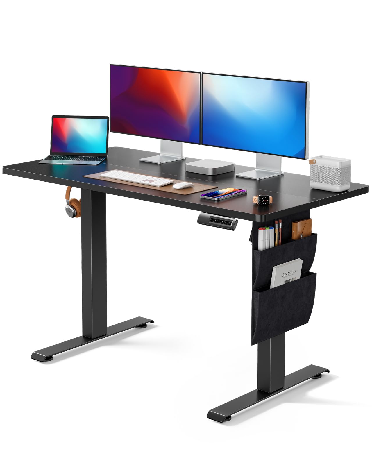 Marsail Standing Desk Adjustable Height Home Office Desk,‎48x24 Inch Electric Standing Desk, Stand up Desk with Storage Bag,Headphone Hook for Computer Workstations Desk Memory Preset - FocusAid Essentials: Empowering ADHD Living