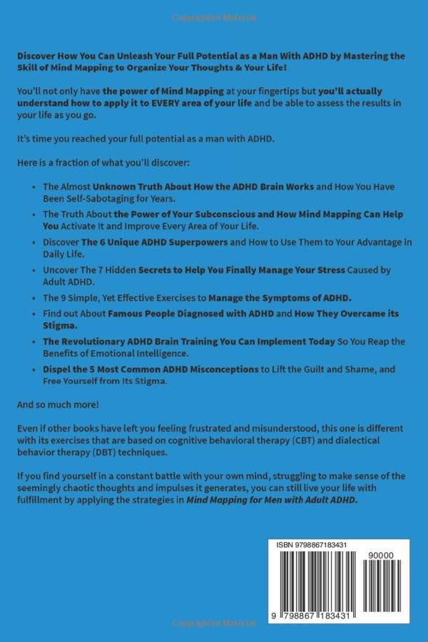 Mind Mapping for Men with Adult ADHD: Daily Brain Exercises and Strategies for a Positive Transformation to Control Anxious Thoughts, Improve Concentration, and Productivity (ADHD Workbooks) - FocusAid Essentials: Empowering ADHD Living