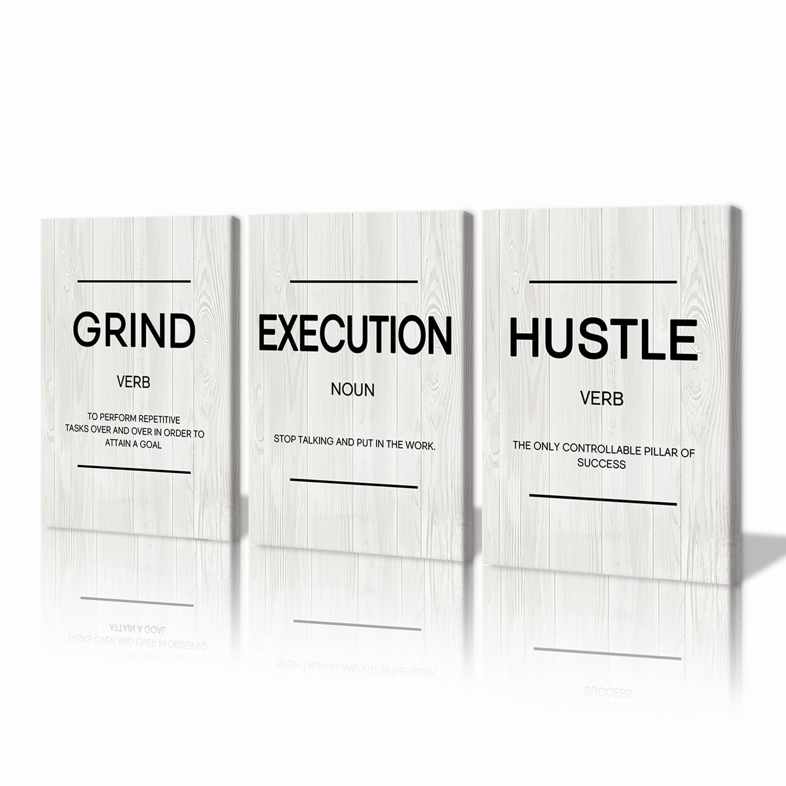 Motivational Wall Decor Grind Hustle Execution Wall Art Inspirational Quotes Pictures Posters Framed Canvas Wall Art Prints Artwork Home Office Wall Decor Ready to Hang - FocusAid Essentials: Empowering ADHD Living