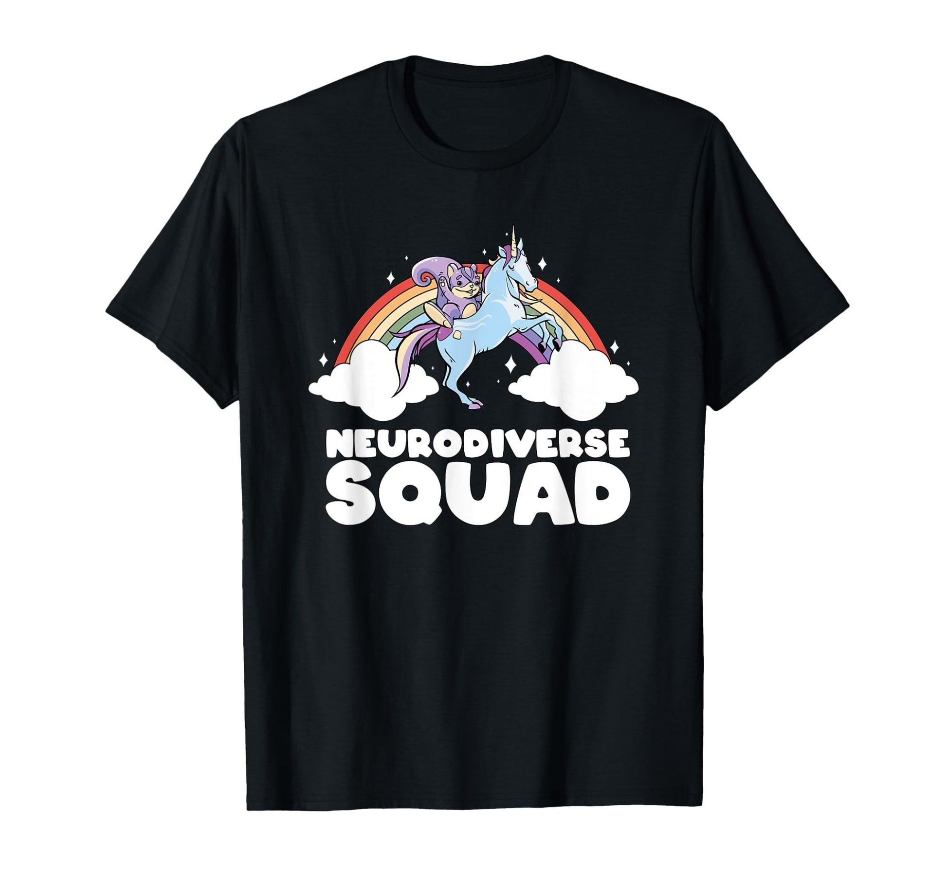 Neurodiverse Squad ADHD Squirrel Unicorn T-Shirt - FocusAid Essentials: Empowering ADHD Living