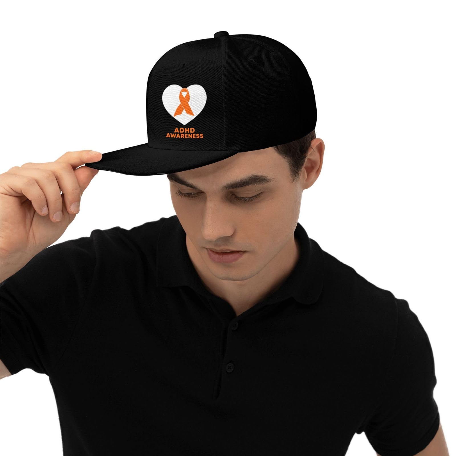 Orange Ribbon ADHD Awareness Snapback Hat - FocusAid Essentials: Empowering ADHD Living