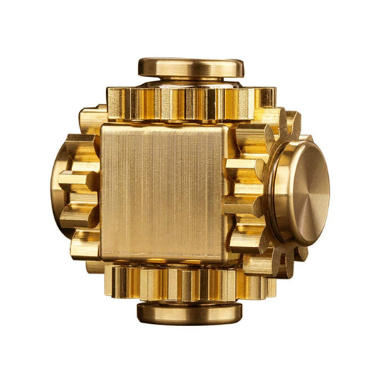 PAPUKA Pure Brass Cube Gears Linkage Anti - Anxiety Fidget Spinner Toy,Metal DIY EDC Meditation Break Bad Habits ADHD Finger Spinning Toy for Kid and Adults High Speed Precision Brass Material - FocusAid Essentials: Empowering ADHD Living