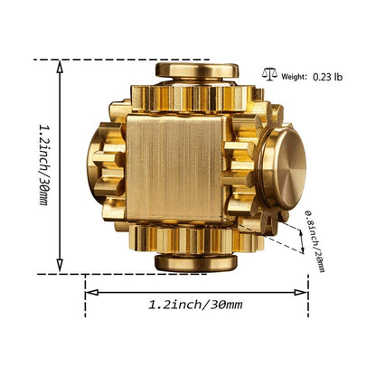 PAPUKA Pure Brass Cube Gears Linkage Anti - Anxiety Fidget Spinner Toy,Metal DIY EDC Meditation Break Bad Habits ADHD Finger Spinning Toy for Kid and Adults High Speed Precision Brass Material - FocusAid Essentials: Empowering ADHD Living