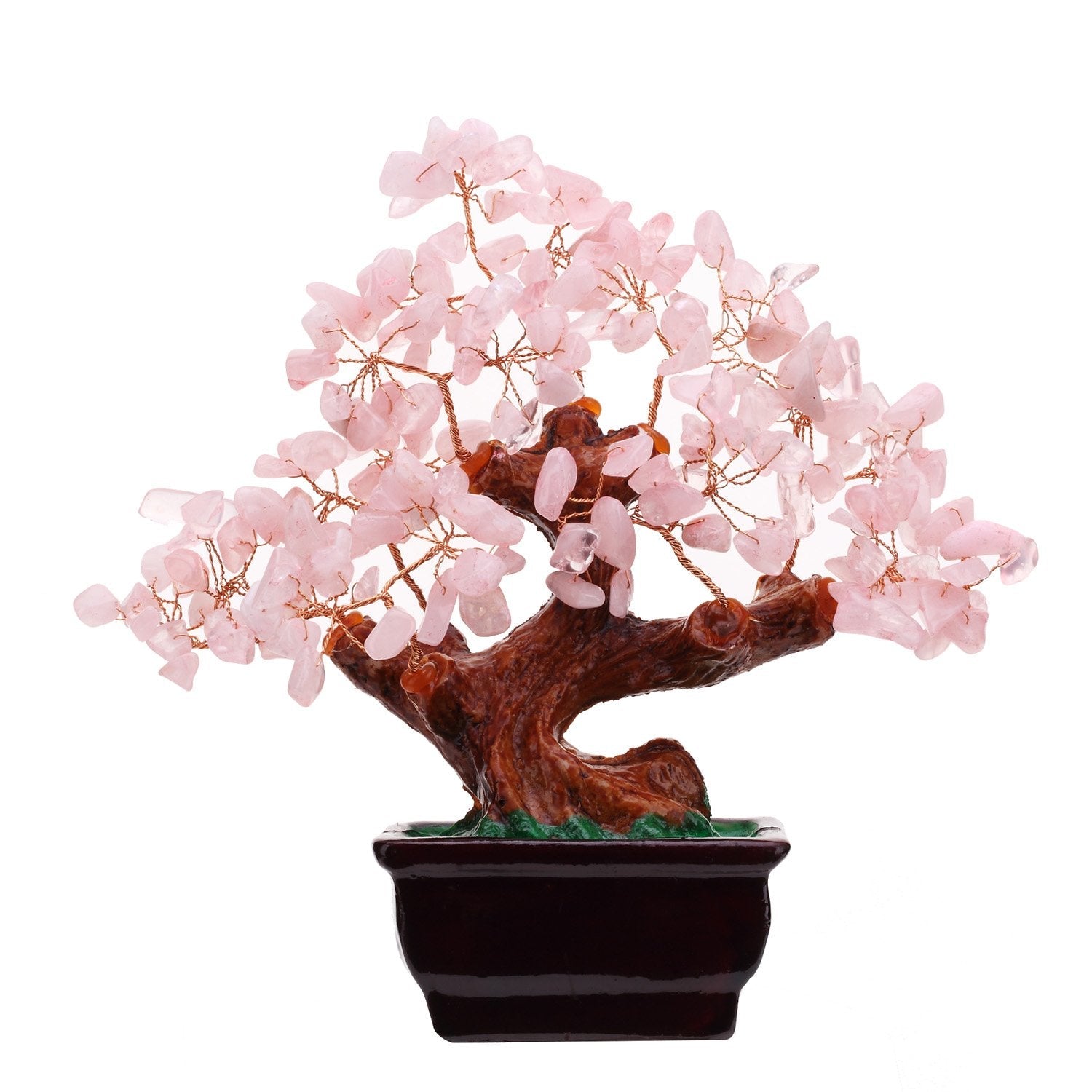 Parma77 Feng Shui Natural Rose Pink Quartz Crystal Money Tree Bonsai Style Decoration for Wealth and Luck - FocusAid Essentials: Empowering ADHD Living