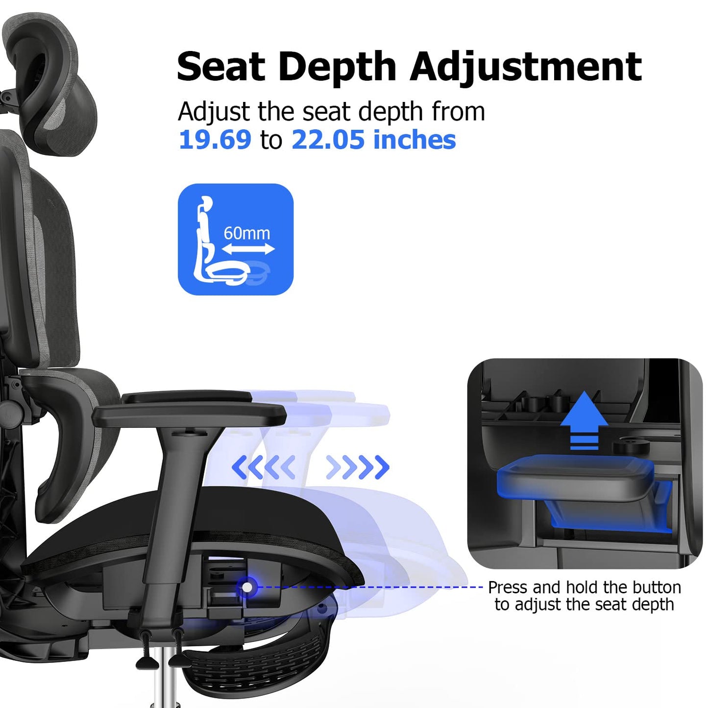 PatioMage Ergonomic Mesh Office Chair with 3D Adjustable Armrest,High Back Desk Computer Chair Ergo3d Ergonomic Office Chair with Wheels for Home & Office Black - FocusAid Essentials: Empowering ADHD Living