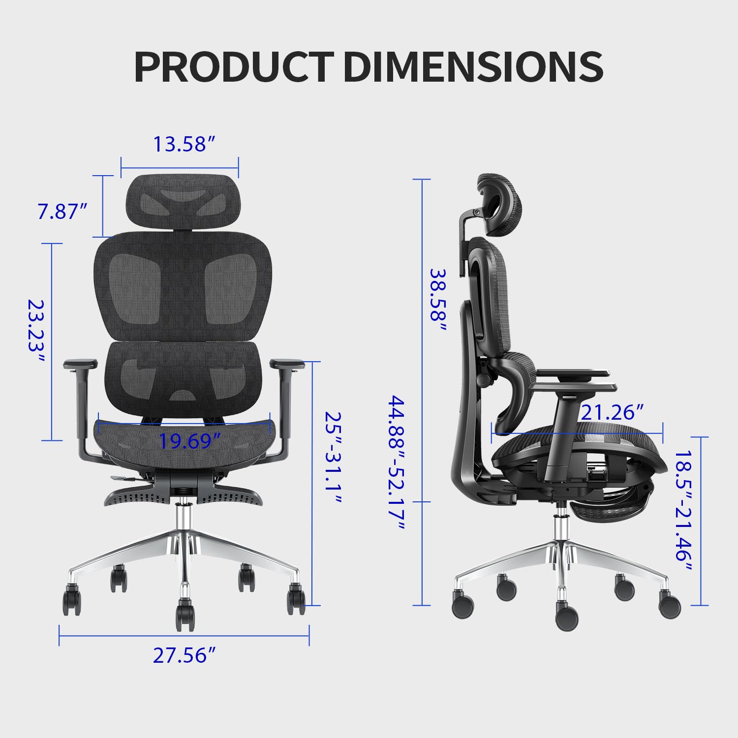 PatioMage Ergonomic Mesh Office Chair with 3D Adjustable Armrest,High Back Desk Computer Chair Ergo3d Ergonomic Office Chair with Wheels for Home & Office Black - FocusAid Essentials: Empowering ADHD Living