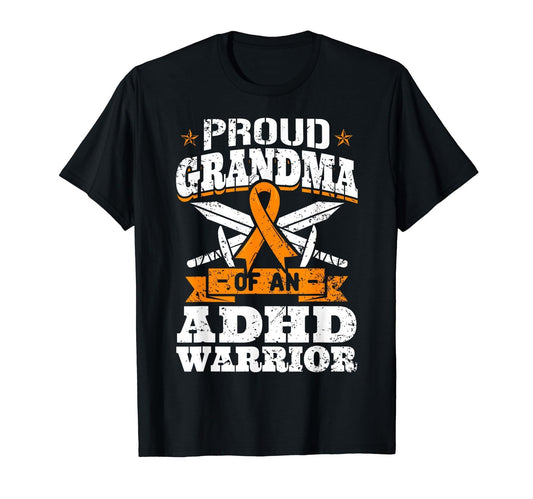 Proud Grandma Of An ADHD Warrior - T-Shirt - FocusAid Essentials: Empowering ADHD Living