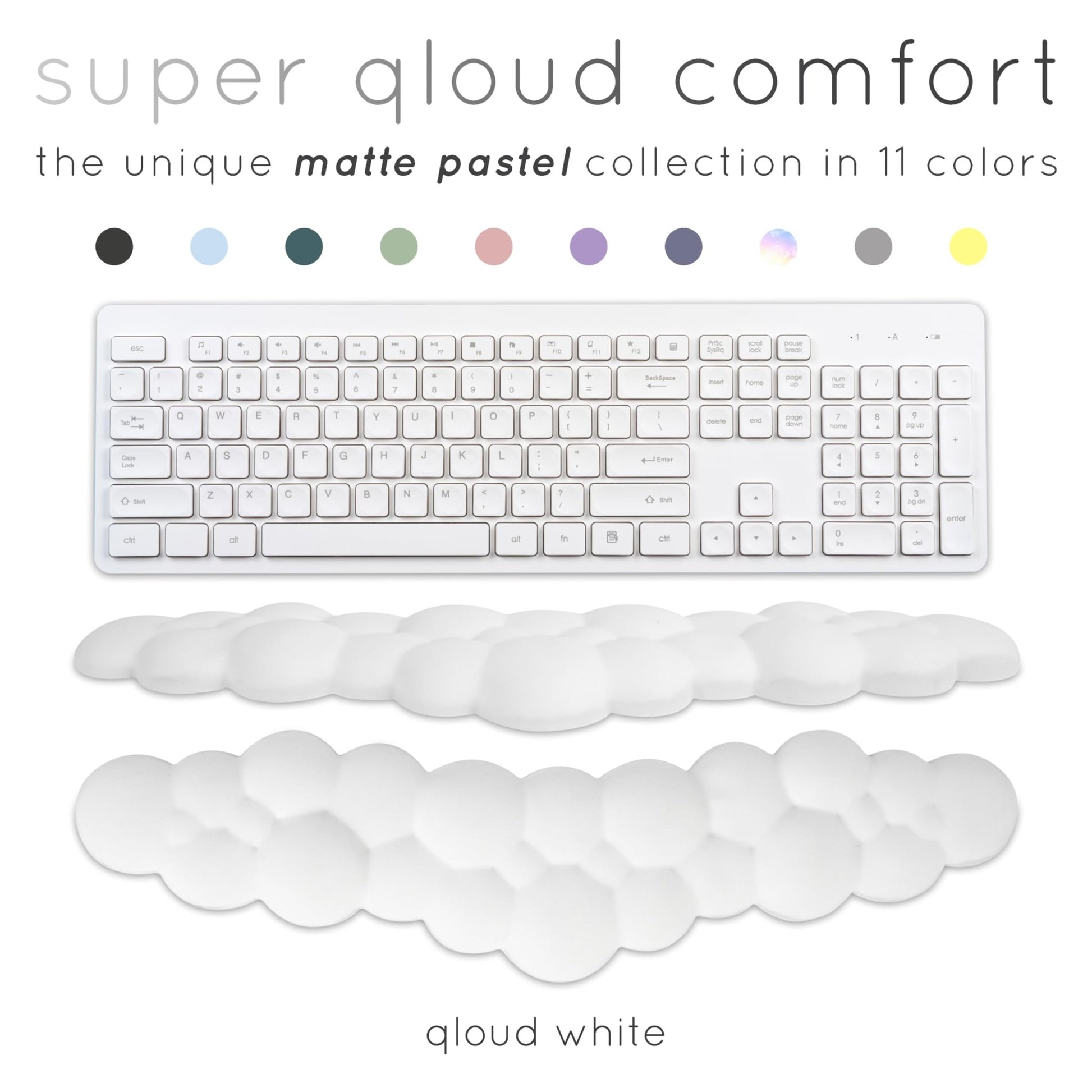 Qloud Cloud Wrist Rest Keyboard – Cloud Palm Rest Keyboard Rest – Desk Cloud Wrist Pad – Keyboard Wrist Rest for Computer Keyboard Gaming Wrist Rest - Cloud Arm Rest Keyboard Wrist Pad - White - FocusAid Essentials: Empowering ADHD Living