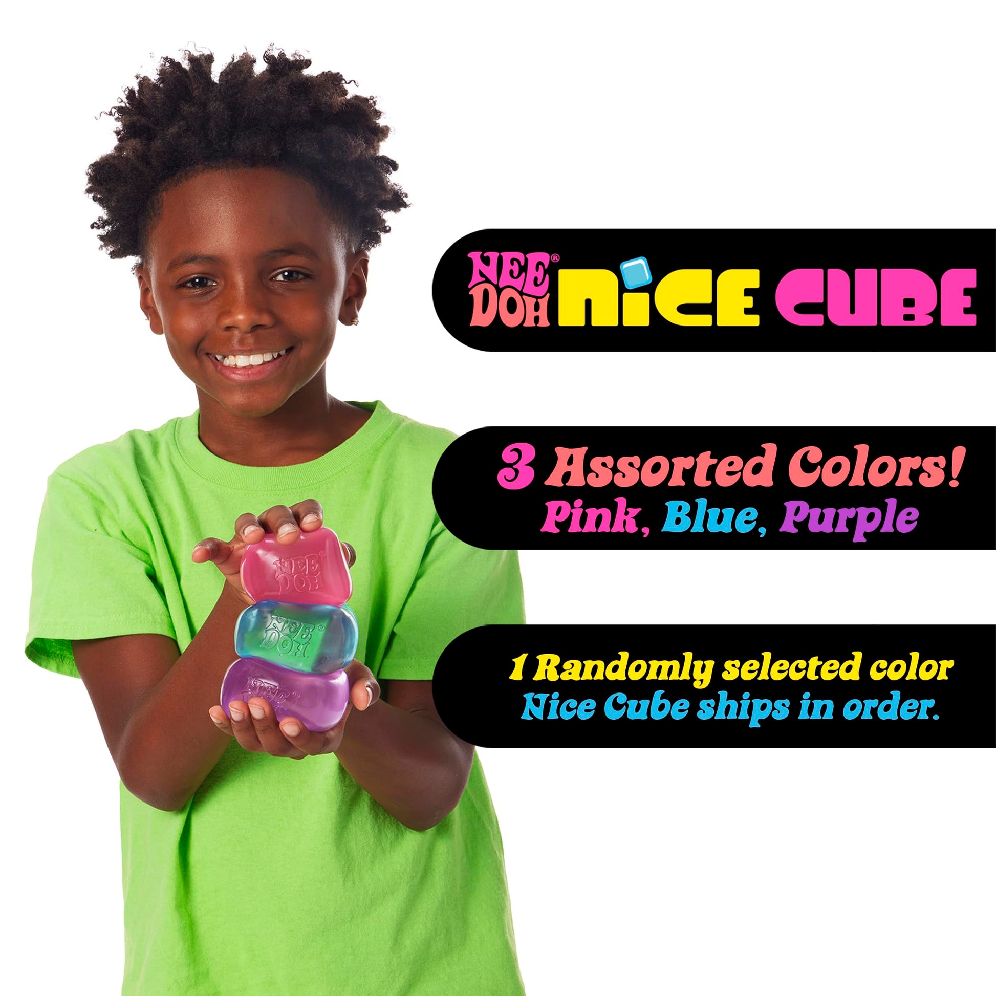 Schylling NeeDoh Nice Cube - Sensory Squeeze Toy with Super Solid Squish - 2.25" Cube - Color May Vary (Pack of 1) - FocusAid Essentials: Empowering ADHD Living