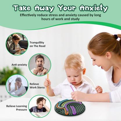 Sensory Activity Board, Gapiks Fidget Toys, Busy Board for Stress Relief, Anxiety, ADHD and Calm Down, Autism Sensory Products for Kids 3+ & Adults,Fidgets Pad |Portable Travel Bag| 13 Strings (Green) - FocusAid Essentials: Empowering ADHD Living