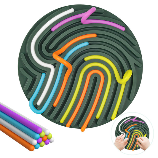 Sensory Activity Board, Gapiks Fidget Toys, Busy Board for Stress Relief, Anxiety, ADHD and Calm Down, Autism Sensory Products for Kids 3+ & Adults,Fidgets Pad |Portable Travel Bag| 13 Strings (Green) - FocusAid Essentials: Empowering ADHD Living