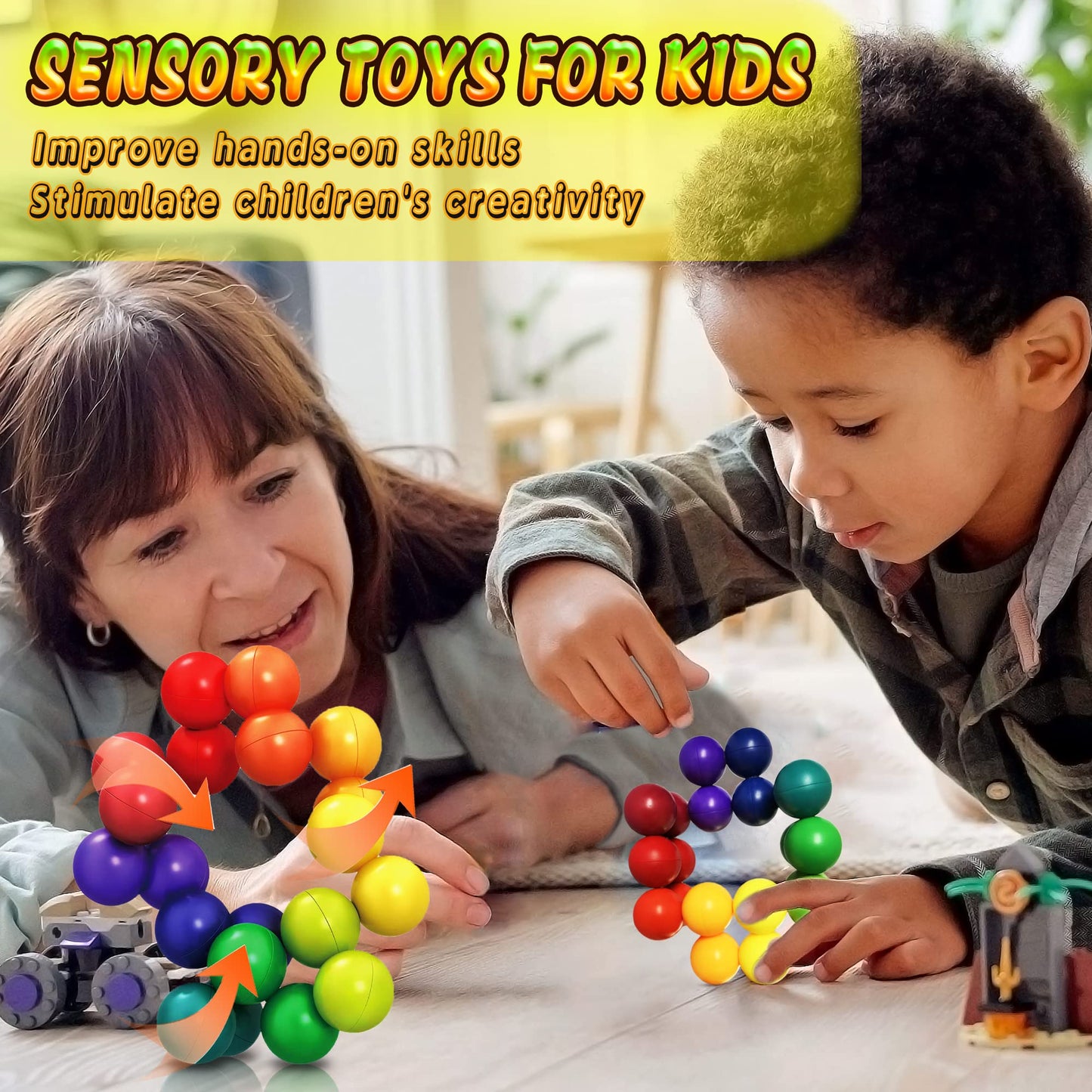 Sensory Fidget Toys for Kids Toddler, Christmas Stuffers Gift for Kids Teens Girls, Autism Figette Ball Autistic ADHD Cool Desk Toy, Calm Down Travel Airplane Essentials Toys for Age 3 - 12 Year Old - FocusAid Essentials: Empowering ADHD Living