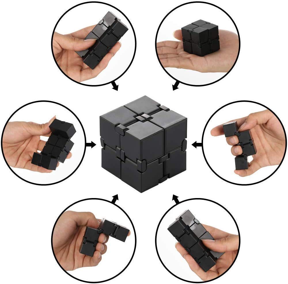 Sensory Fidget Toys Set 7 Pack. Stress Relief Relieve Anxiety Tools Bundle Figette Toys with Fidget Pad, Cube with Infinity, Magnetic Ring, Fidget Box Bulk Figit, Game for Kids Adults Kill Time - FocusAid Essentials: Empowering ADHD Living