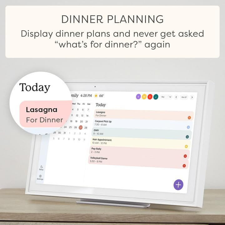 Skylight Calendar: 15 inch Digital Calendar & Chore Chart, Smart Touchscreen Interactive Display for Family Schedules - Wall Mount Included - FocusAid Essentials: Empowering ADHD Living