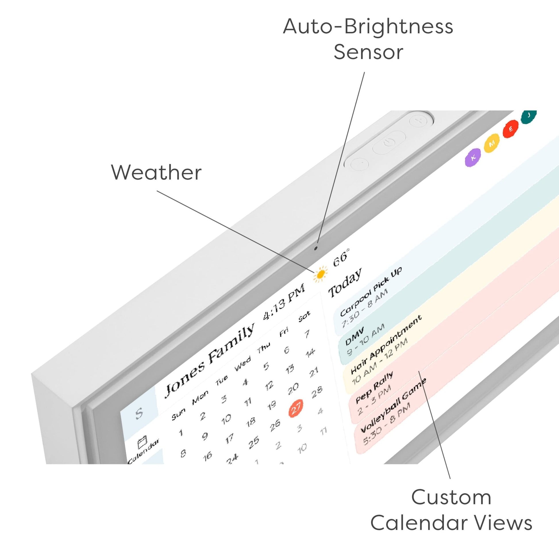 Skylight Calendar: 15 inch Digital Calendar & Chore Chart, Smart Touchscreen Interactive Display for Family Schedules - Wall Mount Included - FocusAid Essentials: Empowering ADHD Living