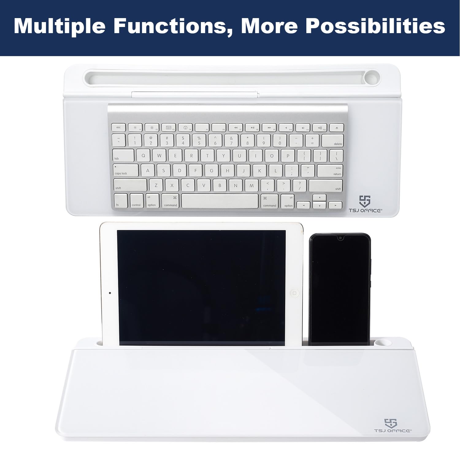 Small Glass Desktop Whiteboard Dry - Erase - Board - Computer Keyboard Stand White Board Surface Pad with Drawer, Desk Organizers with Accessories for Office, Home, School Supplies - FocusAid Essentials: Empowering ADHD Living