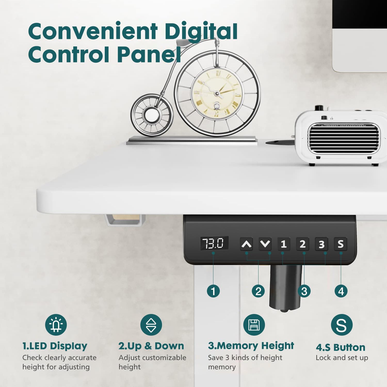 SMUG Standing Desk, Adjustable Height Electric Sit Stand Up Down Computer Table, 40x24 Inch Ergonomic Rising Desks for Work Office Home, Modern Lift Motorized Gaming Desktop Workstation, White - FocusAid Essentials: Empowering ADHD Living