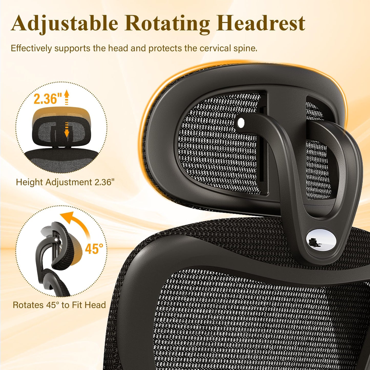 SUNNOW Ergonomic Office Chair, Comfy Mesh Desk Chair, High Back Computer Gaming Chairs with Adjustable Lumbar Support, Flip - Up Arms, Headrest, Tilt Function, Wide Cushion, Swivel Wheel, BIFMA Quality - FocusAid Essentials: Empowering ADHD Living