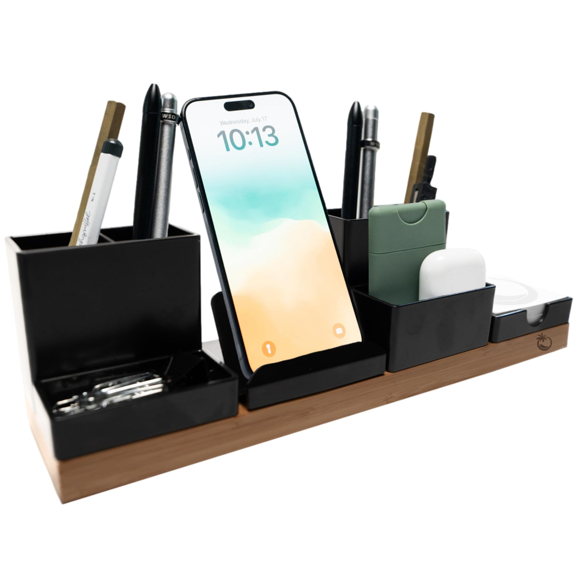 The Original Magnetic Desk Organizer (As Seen On PBS) - Patented Office Supplies Holder with Customizable Trays - Black - FocusAid Essentials: Empowering ADHD Living