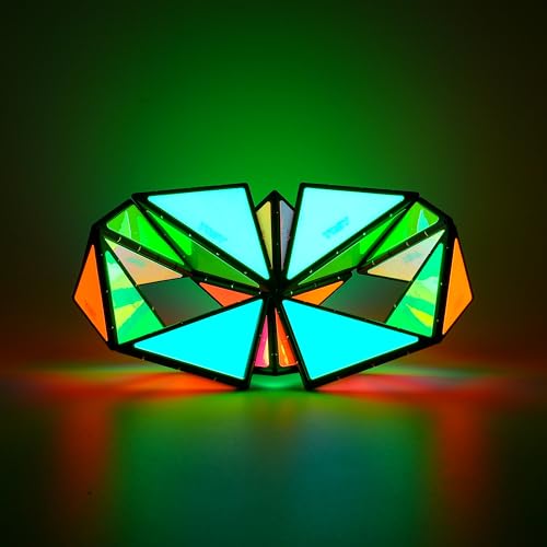 TOSY Magnet Pyramid Glow - 1 Fidget Cube Transforms into 1 Billion Shapes, 243 Rare Earth Magnets, Glowing, Holographic Design, Spinner Accessory, Puzzle STEAM Toy, Christmas Birthday Gift (Set of 2) - FocusAid Essentials: Empowering ADHD Living