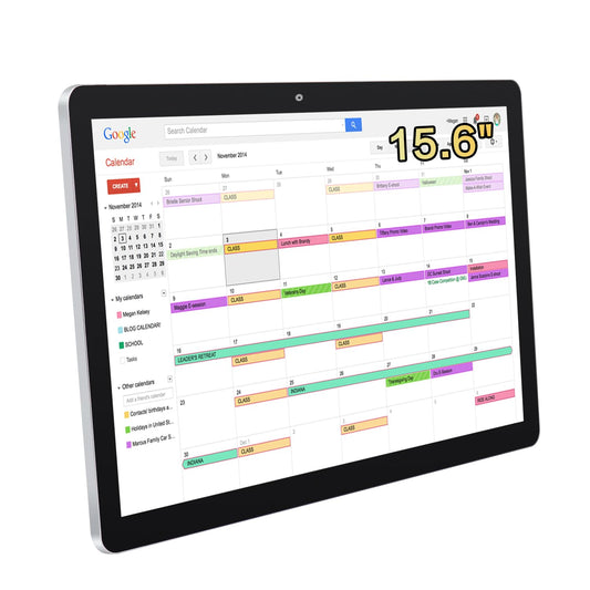 TouchWo 15.6 inches Touchscreen Digital Calendar & Wall Planners, Smart Whiteboard Calendar for Chore Chart & Work Schedule, Built in Speakers and Camera, Include Wall Mount & Desk Stand - FocusAid Essentials: Empowering ADHD Living