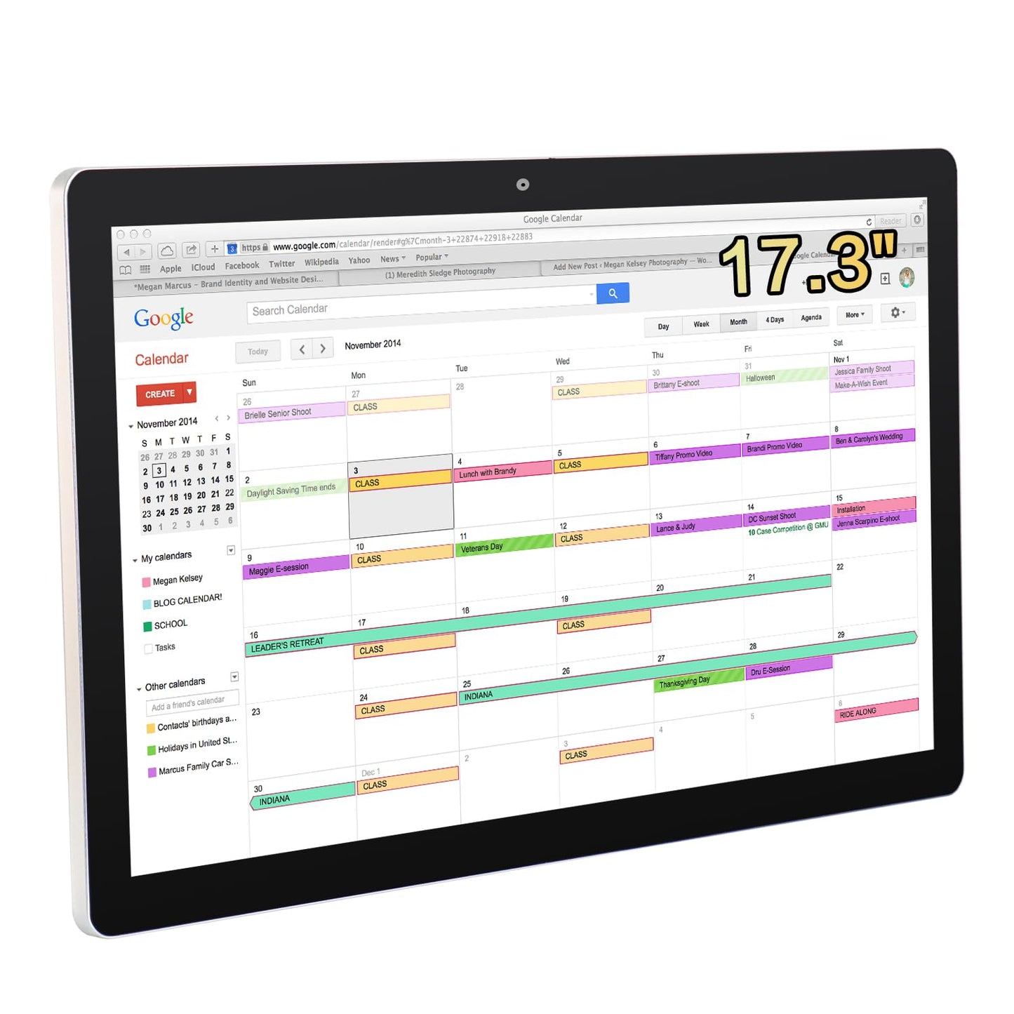 TouchWo 17.3 inches Touchscreen Digital Calendar & Wall Planners, Smart Whiteboard Calendar for Chore Chart & Work Schedule, Built in Speakers and Camera, Include Wall Mount & Desk Stand - FocusAid Essentials: Empowering ADHD Living