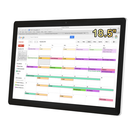 TouchWo 18.5 inches Touchscreen Digital Calendar & Wall Planners, Smart Whiteboard Calendar for Chore Chart & Work Schedule, Built in Speakers and Camera, Include Wall Mount & Desk Stand - FocusAid Essentials: Empowering ADHD Living