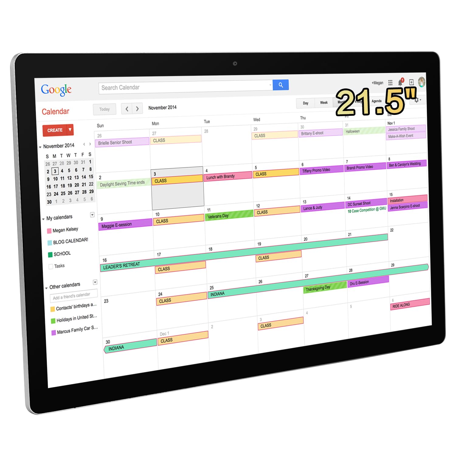 TouchWo 21.5 inches Touchscreen Digital Calendar & Wall Planners, Smart Whiteboard Calendar for Chore Chart & Work Schedule, Built in Speakers and Camera, Include Wall Mount & Desk Stand - FocusAid Essentials: Empowering ADHD Living