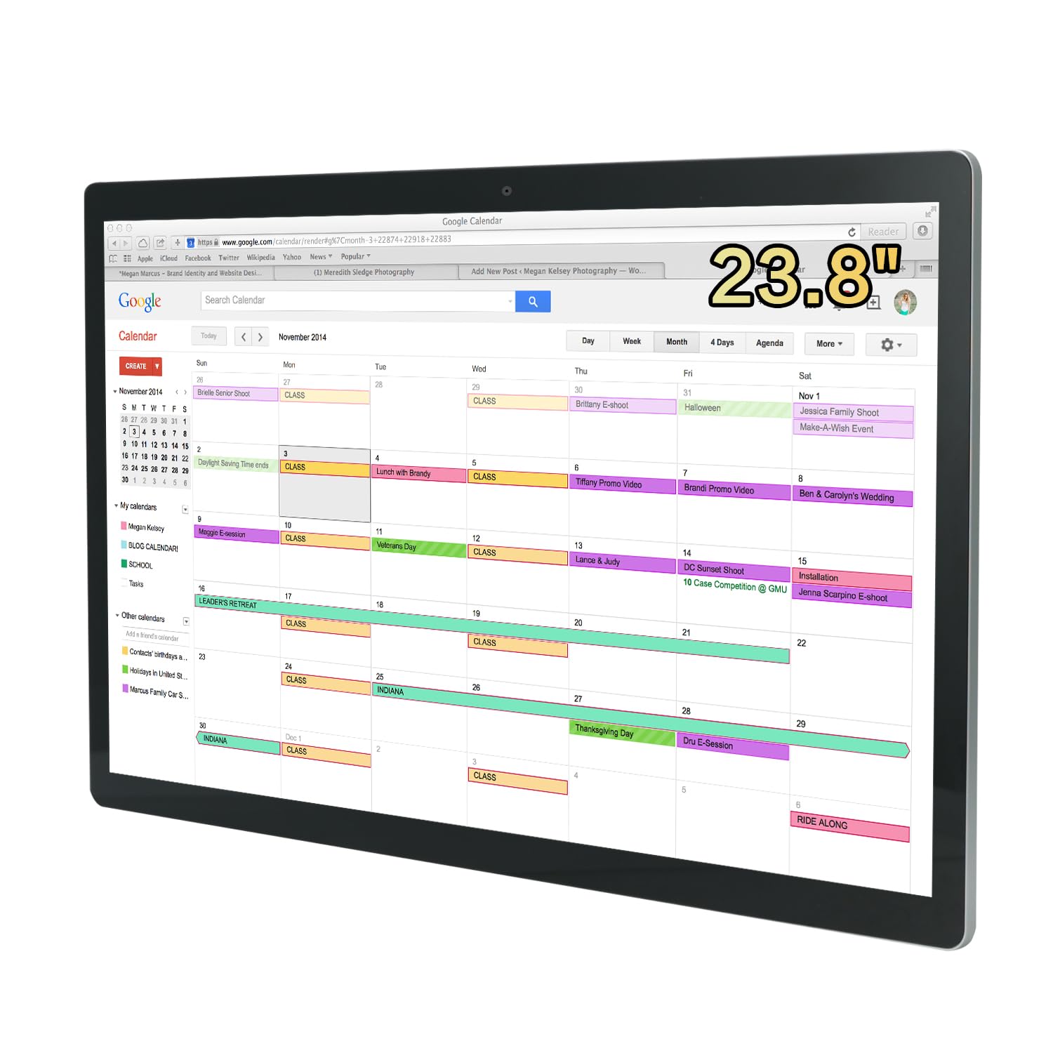 TouchWo 23.8 inches Touchscreen Digital Calendar & Wall Planners, Smart Whiteboard Calendar for Chore Chart & Work Schedule, Built in Speakers and Camera, Include Wall Mount & Desk Stand - FocusAid Essentials: Empowering ADHD Living