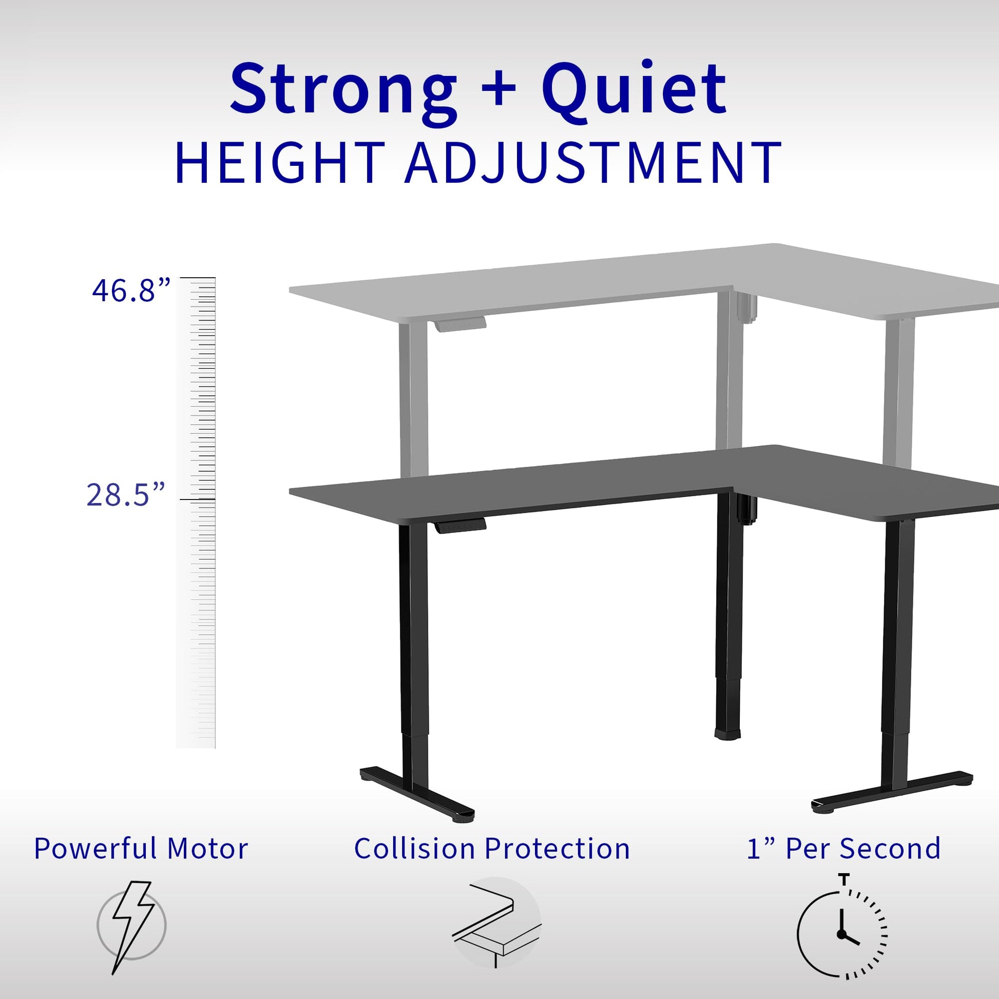 VIVO Electric Corner L - Shaped 63 x 55 inch Standing Desk, Height Adjustable, Memory Controller, Black Top Black Frame, DESK - E3CTB - FocusAid Essentials: Empowering ADHD Living