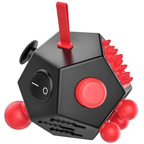 WCZCBOYA 12 Sided Cube Toys,Fidget Dodecagon Toys Relief Stress,Autism Anxiety Depression for Kids and Adults (Red, Normal A4) - FocusAid Essentials: Empowering ADHD Living