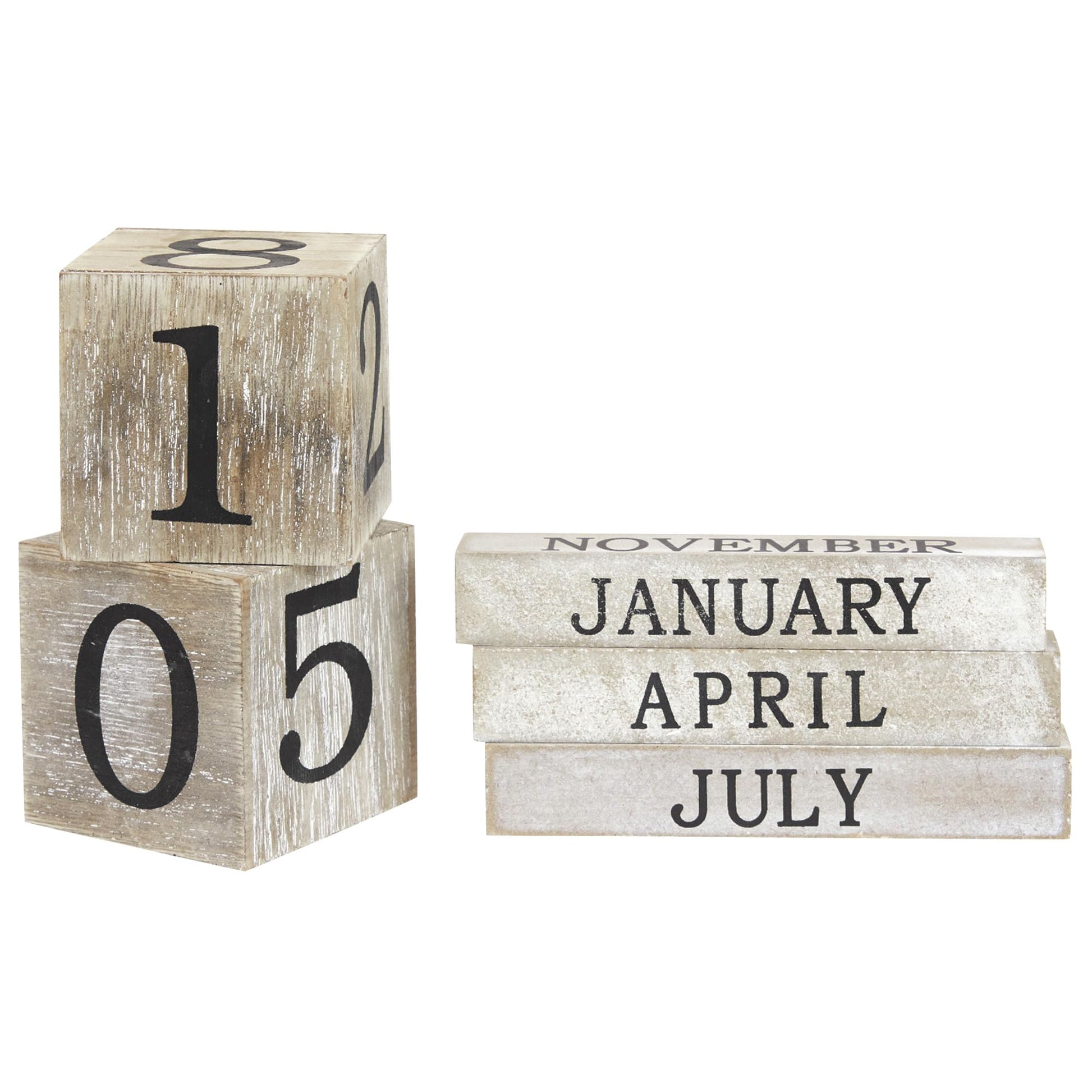 Wooden Perpetual Block Calendar for Desk, Wood Month Date Display Blocks for Teachers, Students, Classroom, Rustic Farmhouse Office Decor, Desk Accessories (5 x 4 In) - FocusAid Essentials: Empowering ADHD Living