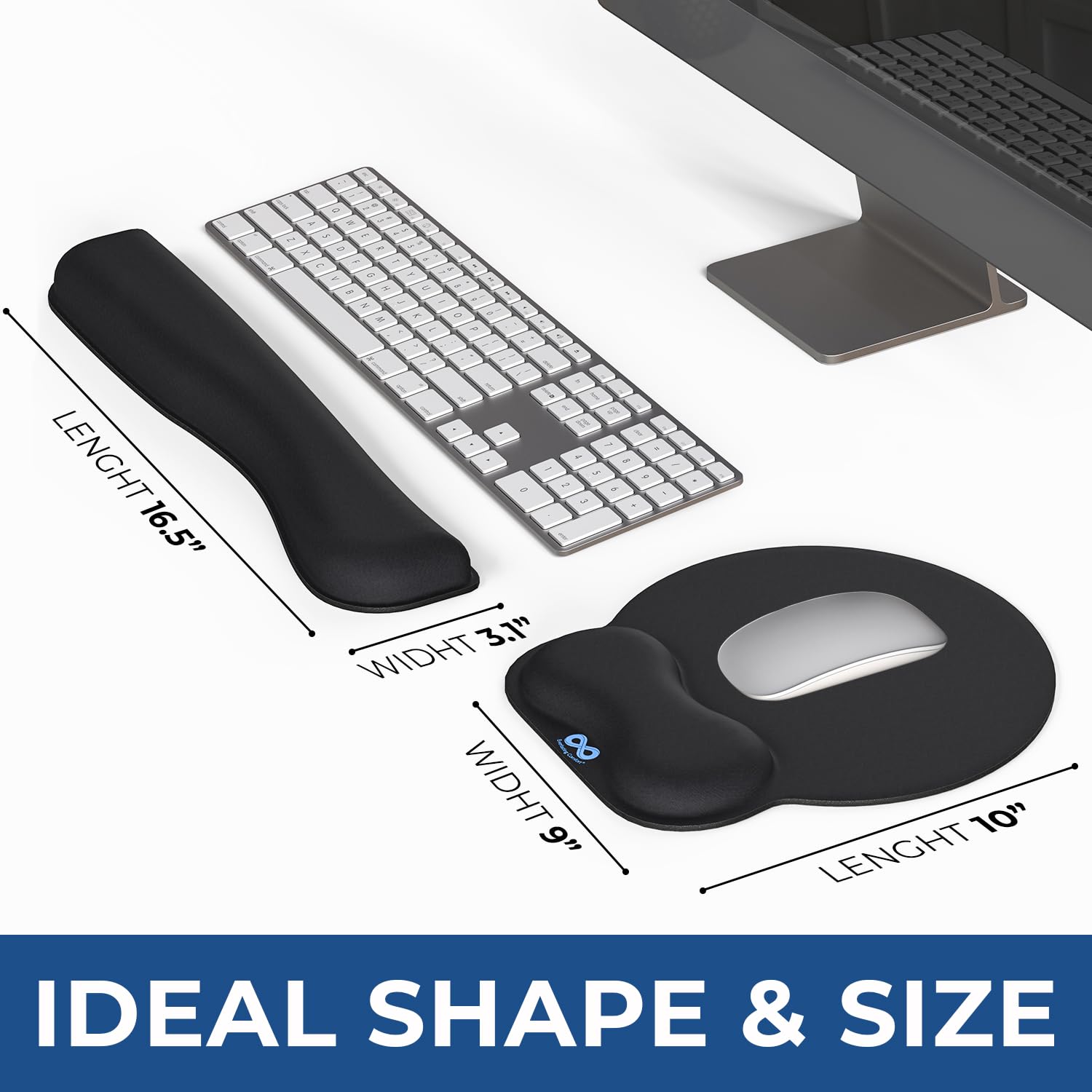 Wrist Rest with Ergonomic Mouse Pad - Memory Foam Desk Cushion for Carpal Tunnel by Everlasting Comfort - FocusAid Essentials: Empowering ADHD Living