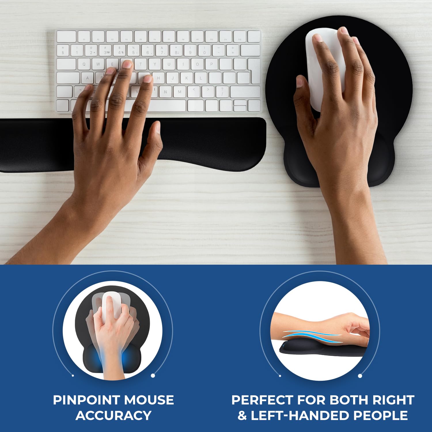 Wrist Rest with Ergonomic Mouse Pad - Memory Foam Desk Cushion for Carpal Tunnel by Everlasting Comfort - FocusAid Essentials: Empowering ADHD Living