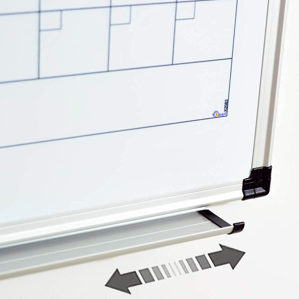 XBoard Magnetic Calendar Whiteboard 48" x 36" - Monthly Calendar Dry Erase Board, White Board + Colorful Calendar Board, Silver Aluminium Framed Monthly Planning Board - FocusAid Essentials: Empowering ADHD Living