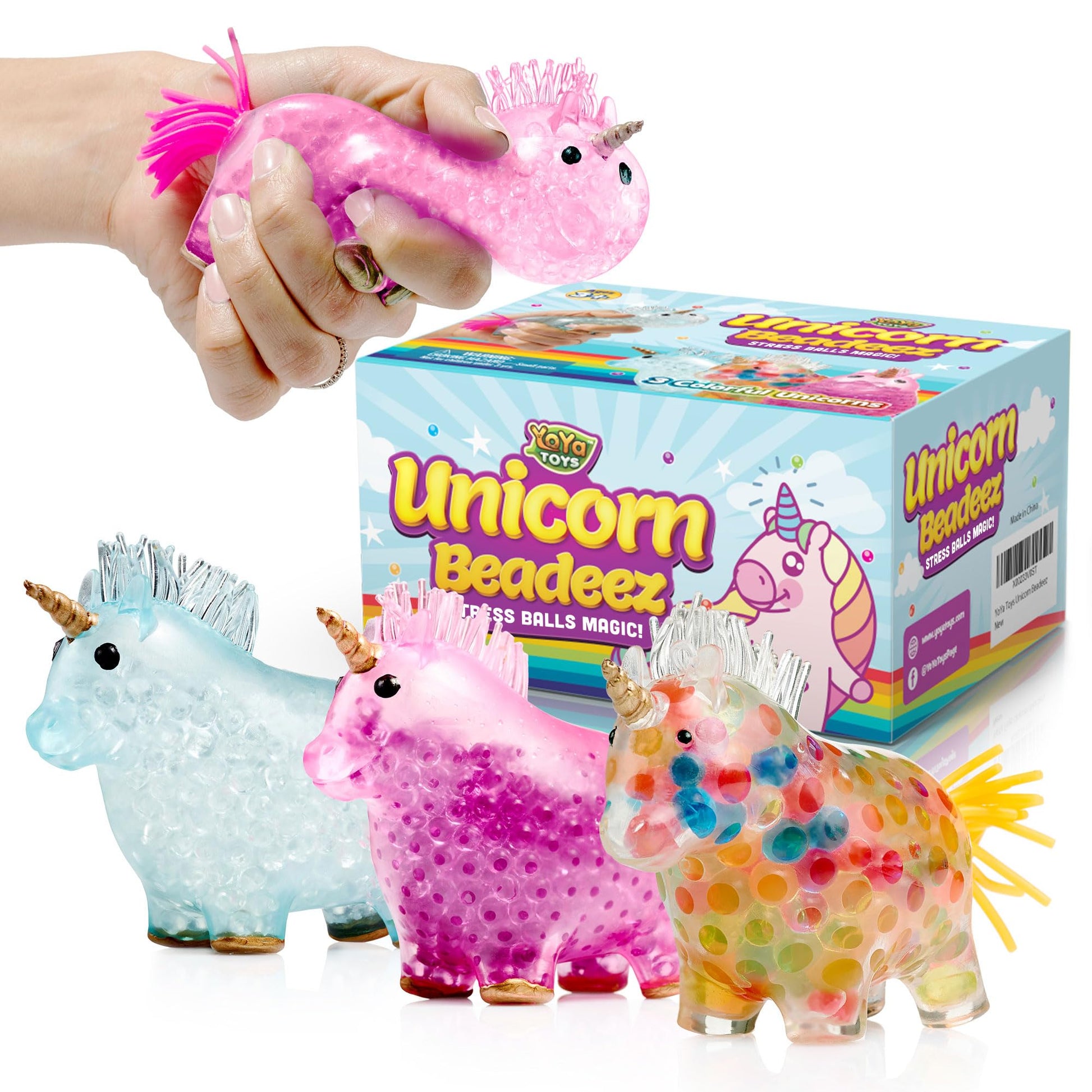 Yoya Unicorn Fidget Squishy Ball, Super Soft Fun Squishy Ball, Excellent Gift Idea for Any Occasions, Great Office and School Pass Time (3 Packs) - FocusAid Essentials: Empowering ADHD Living